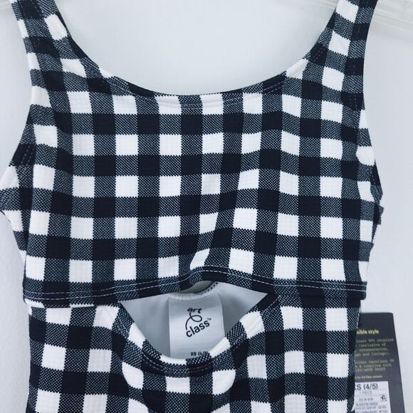 NEW Art Class One Piece Bathing Suit XS (4/5) Girls Black White Gingham, Yellow - Picture 6 of 6